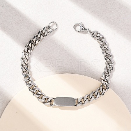 667 Stainless Steel Oval Link Bracelets BJEW-F529-11P-1