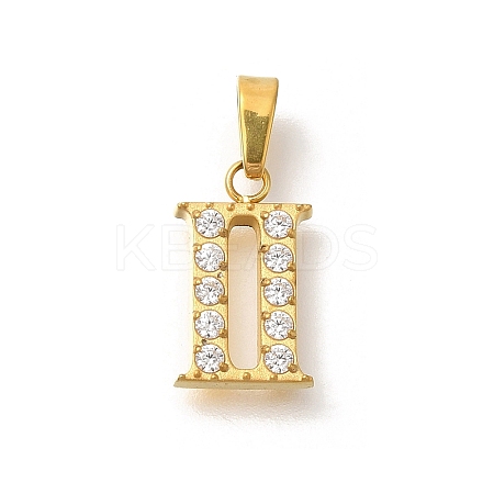 Ion Plating(IP) 304 Stainless Steel Micro Pave Cubic Zirconia Pendants STAS-H228-02G-02-1