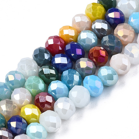 Electroplate Glass Beads Strands X-EGLA-N002-12J-1