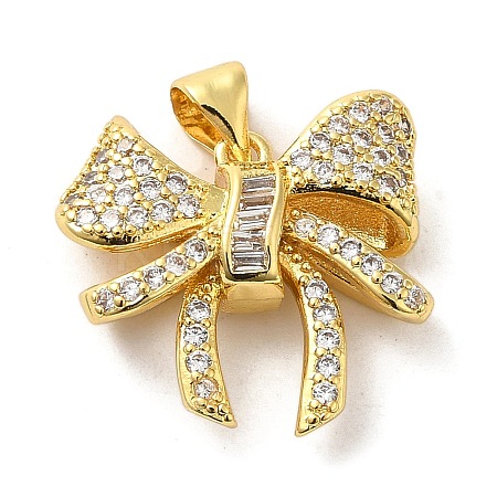 Brass Micro Pave Clear Cubic Zirconia Pendants FIND-Z041-05G-1