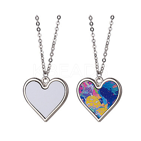 Sublimation Blank Aluminum Pendant Necklace LS-NJEW-E020-02P-03-1