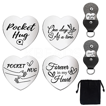 Heart Double-Sided Engraved Stainless Steel Commemorative Decision Maker Coin Set AJEW-GL0002-02D-1