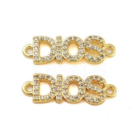 Rack Plating Brass Cubic Zirconia DIOS Links Connector Charms KK-S379-22G-1