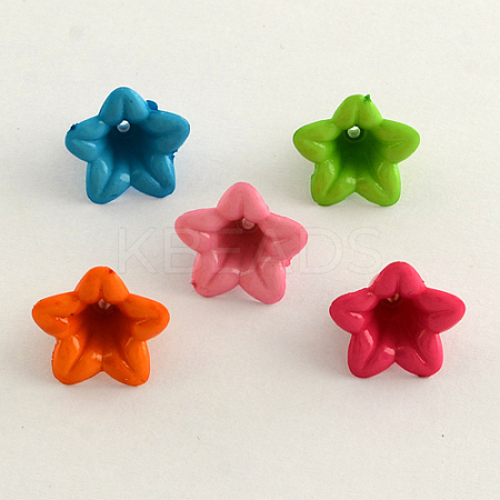 Opaque Acrylic Flower Bead Caps SACR-Q099-M55-1