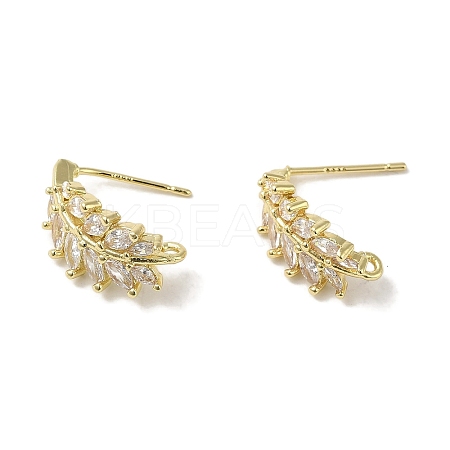 Brass Micro Pave Cubic Zirconia Ear Wire Findings LS-KK-K371-08G-1