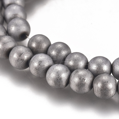 PVD Vacuum Plating Magnetic Synthetic Hematite Beads Strands G-I276-02A-6mm-1