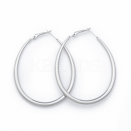 Tarnish Resistant 201 Stainless Steel Teardrop Hoop Earrings for Women EJEW-N052-03A-01-1