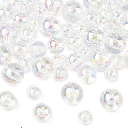 150Pcs 3 Styles Transparent Acrylic Beads MACR-YW0003-96B-1