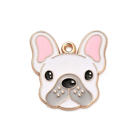 Animal Puppy Alloy Enamel Pendants X-FIND-V001-03G-03-1