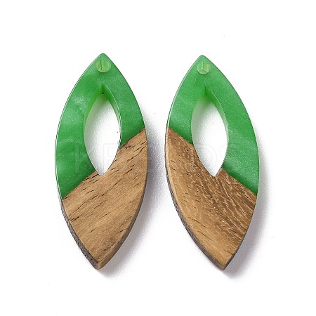 Opaque Resin & Walnut Wood Pendants RESI-N025-047B-01-1