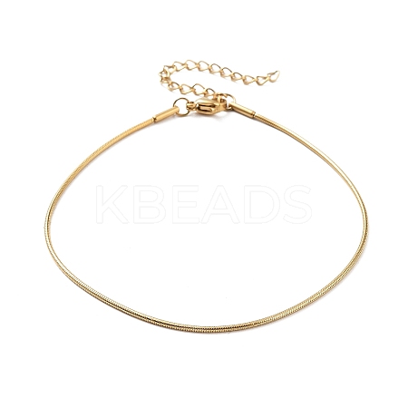 Ion Plating(IP) 304 Stainless Steel Round Snake Chains Bracelets BJEW-K240-02G-1