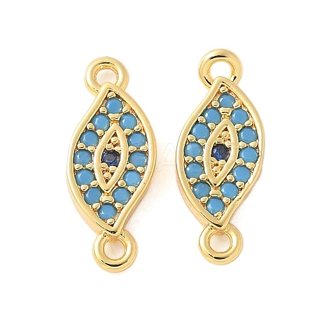 Brass Micro Pave Cubic Zirconia Connector Charms KK-U056-45G-1