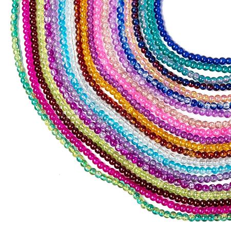 20 Colors Spray Painted Crackle Glass Beads Strands CCG-X0012-01-4mm-1