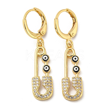 Real 18K Gold Plated Brass Dangle Leverback Earrings EJEW-L269-016G-08-1