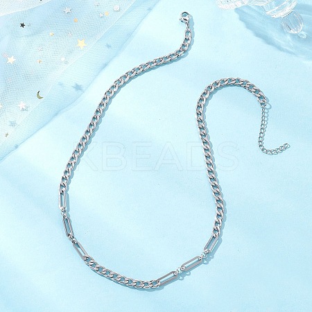 5MM 304 Stainless Steel Mixed Link Chain Necklaces NJEW-JN05850-1