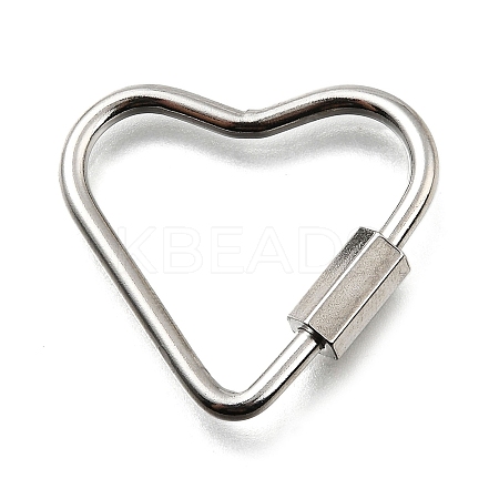 Non-Tarnish 304 Stainless Steel Screw Carabiner Lock Charms STAS-K195-02P-1