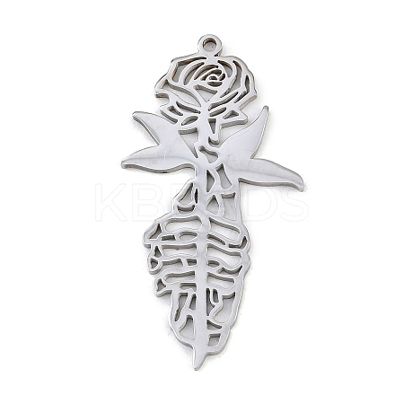 Hollow 304 Stainless Steel Pendants STAS-Z183-01P-1