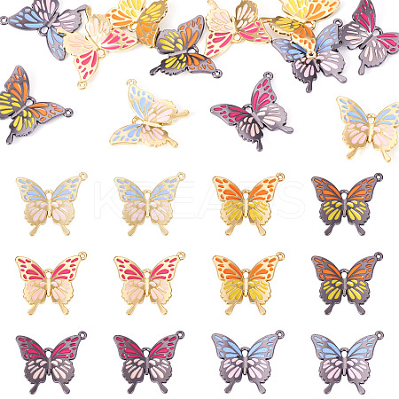 12Pcs 6 Styles Alloy Enamel Pendants FIND-TA0008-21-1