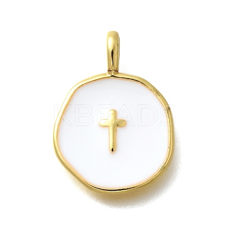 Brass with Enamel Pendants KK-D295-31G-02-1