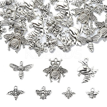 Bees Tibetan Styles Alloy Pendants for Jewelry Making Crafts FIND-YW0005-10-1