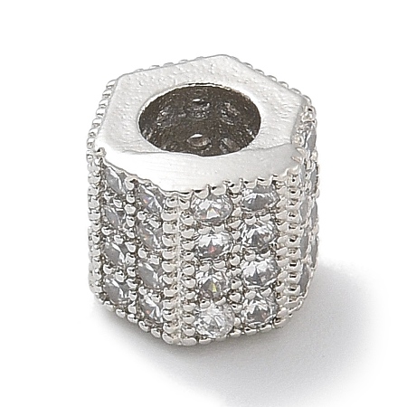 Rack Plating Brass Micro Pave Cubic Zirconia Beads KK-L224-035P-1
