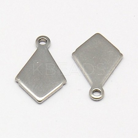 Tarnish Resistant 304 Stainless Steel Stamping Blank Tag Pendants STAS-K002-03A-1