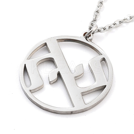 Non-Tarnish 304 Stainless Steel Pendant Necklaces NJEW-P306-01P-1