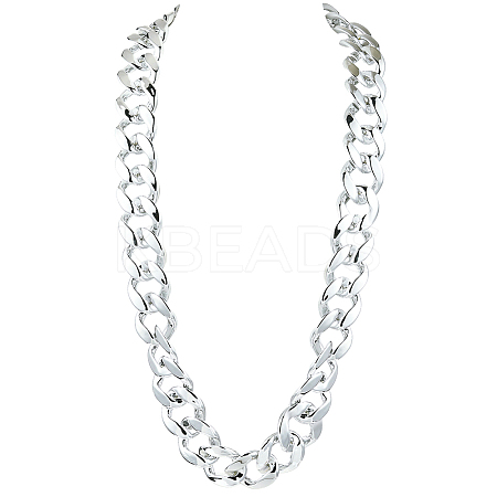 1Pc Acrylic Cuban Link Chain Necklaces for Men NJEW-SP0001-09B-S-1