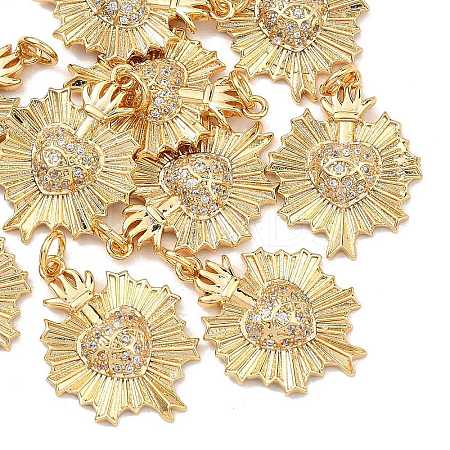 SHEGRACE Brass Micro Pave Clear Cubic Zirconia Pendants XGRQ2C465-405G-1