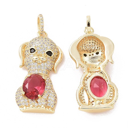 Brass Micro Pave Cubic Zirconia Pendants ZIRC-I063-35G-1