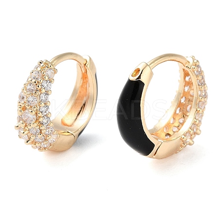 Brass Micro Pave Clear Cubic Zirconia Hoop Earrings for Women EJEW-S234-07G-01-1