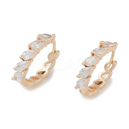 Glass Leaf Hoop Earrings EJEW-L292-008G-1