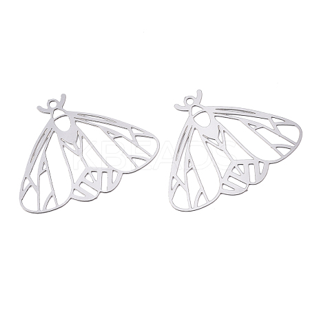 Tarnish Resistant 201 Stainless Steel Filigree Pendants STAS-S118-009P-1