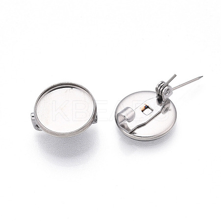 304 Stainless Steel Brooch Cabochon Settings STAS-E547-08A-P-1