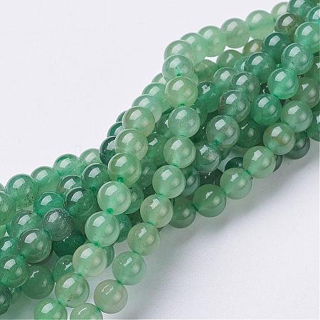 Natural Green Aventurine Beads Strands GSR6mmC024-1