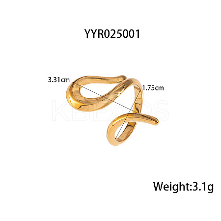 304 Stainless Steel Snake-Shaped Cuff Rings for Women LS-FT0606-1-1