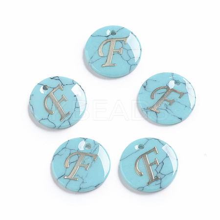 Synthetic Turquoise Charms G-L561-001F-1