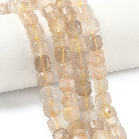 Natural Gold Rutilated Quartz Beads Strands G-C267-A03-1