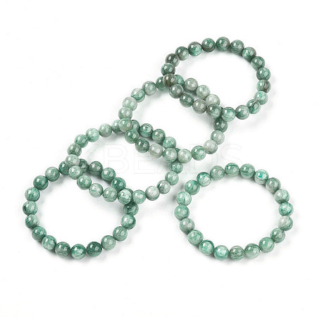 Natural Kyanite Round Beads Stretch Bracelets for Women Men BJEW-T022-05B-1