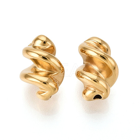 Twist Corrugated 304 Stainless Steel Beads STAS-T072-13A-G-1