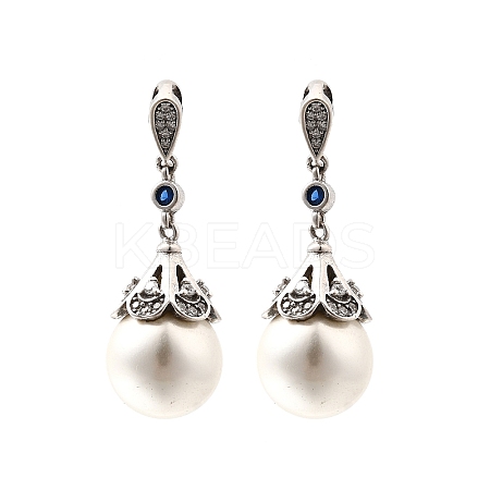 Shell Pearl Round Pendants STER-L067-02P-1
