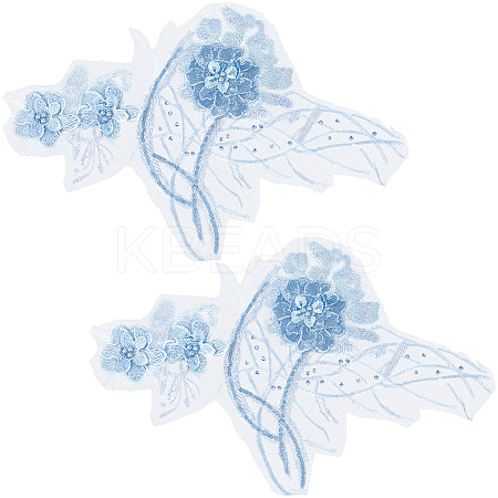Flower Lace Embroidery Sewing Fiber Appliques DIY-WH20011-90B-1