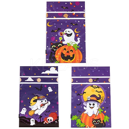 50Pcs Rectangle Halloween Candy Plastic Bags ABAG-U001-01D-1