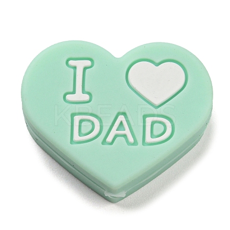 Father's Day Silicone Focal Beads LS-FIND-PW0005-12G-1