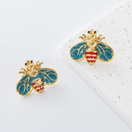 304 Stainless Steel Enamel Stud Earrings for Women RM0319-3-1