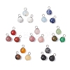 21Pcs 21 Styles Natural & Synthetic Mixed Gemstone Round Charms PALLOY-JF04619-02-1