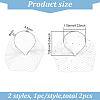 2Pcs 2 Styles Bridal Rhinestones Pearl Mesh Veil Cloth Hair Bands MRMJ-FG0001-16A-2