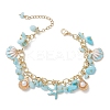 Natural White Jade Chip Beads Bracelets BJEW-JB13155-01-2