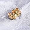 304 Stainless Steel Open Cuff Rings for Women RJEW-K309-26G-1