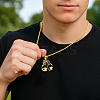2Pcs 2 Colors Stainless Steel Boxing Glove Pendant Box Chain Necklaces for Men NJEW-HY0001-09B-5